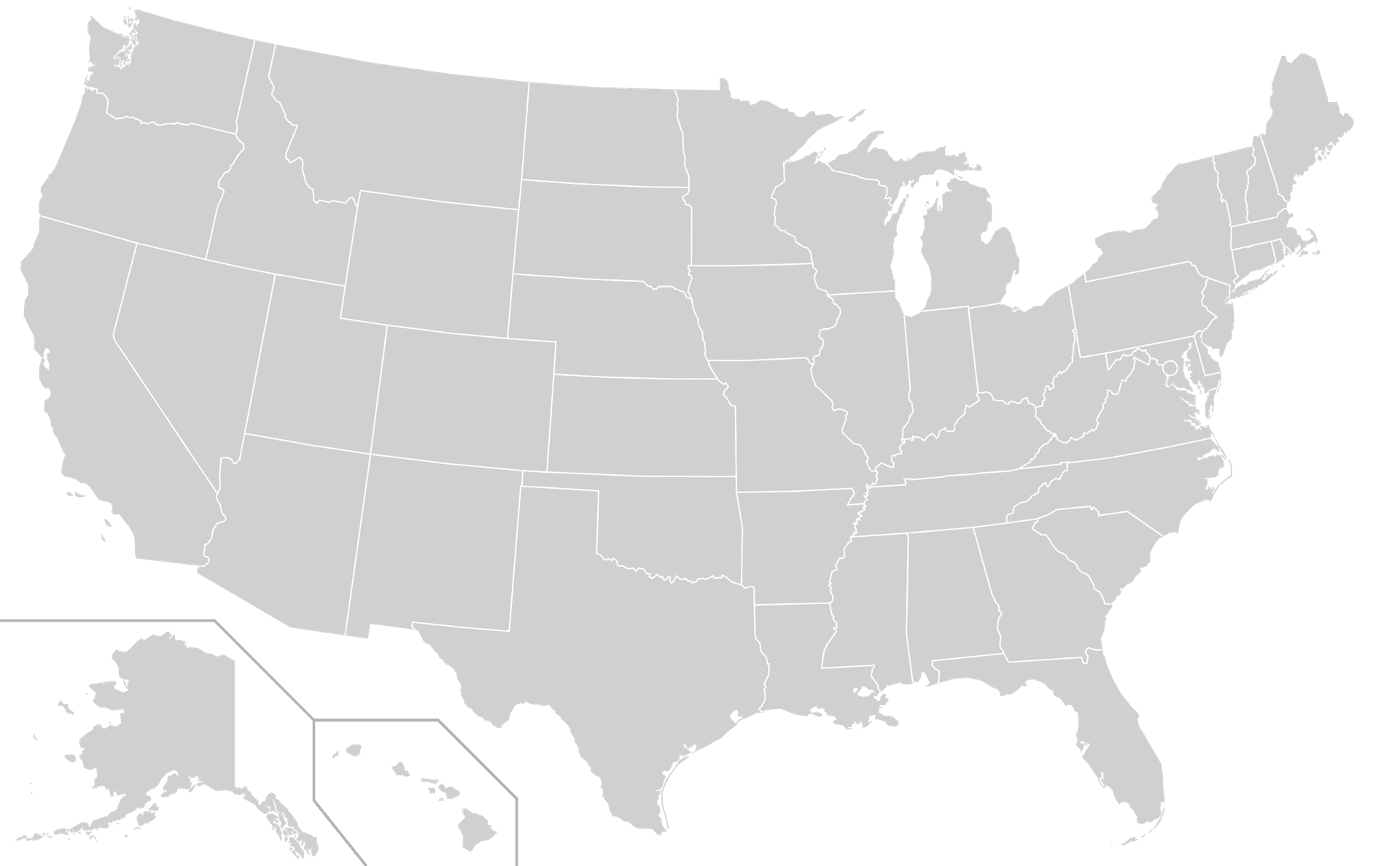 USA Map showing nationwide software development coverage